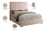Becca Velvet / Engineered Wood / Metal / Foam Contemporary Pink Velvet Queen Bed - 69" W x 86" D x 61.5" H