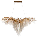 Bethel Gold Chandelier in Metal & Crystal