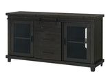 Vilo Home  Industrial Charms Barn Door 65" Black TV Stand with Distressed Design VH9854 VH9854