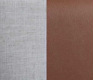 Blake Faux Leather / Linen Textured Fabric / Plywood / Foam Contemporary Brown Faux Leather Full Bed - 59.5" W x 81" D x 45" H