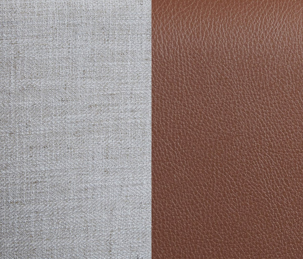 Blake Faux Leather / Linen Textured Fabric / Plywood / Foam Contemporary Brown Faux Leather Full Bed - 59.5" W x 81" D x 45" H