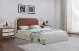 Blake Faux Leather / Linen Textured Fabric / Plywood / Foam Contemporary Brown Faux Leather King Bed - 81.5" W x 86" D x 45" H