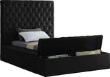 Bliss Velvet / Engineered Wood / Foam Contemporary Black Velvet Twin Bed (3 Boxes) - 60" W x 93.5" D x 60.5" H