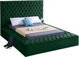 Bliss Velvet / Engineered Wood / Foam Contemporary Green Velvet Full Bed (3 Boxes) - 75" W x 93.5" D x 60.5" H