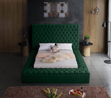 Bliss Velvet / Engineered Wood / Foam Contemporary Green Velvet Full Bed (3 Boxes) - 75" W x 93.5" D x 60.5" H