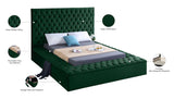 Bliss Velvet / Engineered Wood / Foam Contemporary Green Velvet King Bed (3 Boxes) - 96" W x 98" D x 60.5" H