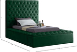 Bliss Velvet / Engineered Wood / Foam Contemporary Green Velvet Twin Bed (3 Boxes) - 60" W x 93.5" D x 60.5" H