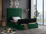 Bliss Velvet / Engineered Wood / Foam Contemporary Green Velvet Twin Bed (3 Boxes) - 60" W x 93.5" D x 60.5" H