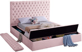 Bliss Velvet / Engineered Wood / Foam Contemporary Pink Velvet Full Bed (3 Boxes) - 75" W x 93.5" D x 60.5" H