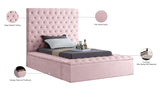 Bliss Velvet / Engineered Wood / Foam Contemporary Pink Velvet Twin Bed (3 Boxes) - 60" W x 93.5" D x 60.5" H