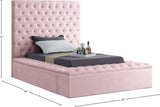 Bliss Velvet / Engineered Wood / Foam Contemporary Pink Velvet Twin Bed (3 Boxes) - 60" W x 93.5" D x 60.5" H
