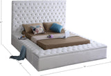 Bliss Velvet / Engineered Wood / Foam Contemporary White Velvet Full Bed (3 Boxes) - 75" W x 93.5" D x 60.5" H