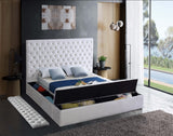 Bliss Velvet / Engineered Wood / Foam Contemporary White Velvet Full Bed (3 Boxes) - 75" W x 93.5" D x 60.5" H