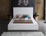 Bliss Velvet / Engineered Wood / Foam Contemporary White Velvet King Bed (3 Boxes) - 96" W x 98" D x 60.5" H