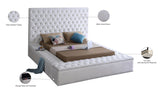 Bliss Velvet / Engineered Wood / Foam Contemporary White Velvet Queen Bed (3 Boxes) - 86" W x 98" D x 60.5" H