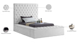 Bliss Velvet / Engineered Wood / Foam Contemporary White Velvet Twin Bed (3 Boxes) - 60" W x 93.5" D x 60.5" H