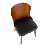 Bocello Mid-Century Chair in Walnut and Black Faux Leather by LumiSource