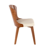 Bocello Mid-Century Chair in Walnut and Cream Faux Leather by LumiSource