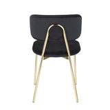 Bouton Contemporary/Glam Chair in Gold Metal and Black Velvet by LumiSource - Set of 2
