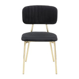 Bouton Contemporary/Glam Chair in Gold Metal and Black Velvet by LumiSource - Set of 2