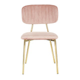Bouton Contemporary/Glam Chair in Gold Metal and Blush Pink Velvet by LumiSource - Set of 2
