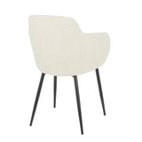 Boyne Industrial Chair in Black Metal and Cream Noise Fabric by LumiSource