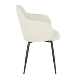 Boyne Industrial Chair in Black Metal and Cream Noise Fabric by LumiSource