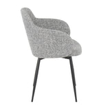 Boyne Industrial Chair in Black Metal and Grey Noise Fabric by LumiSource