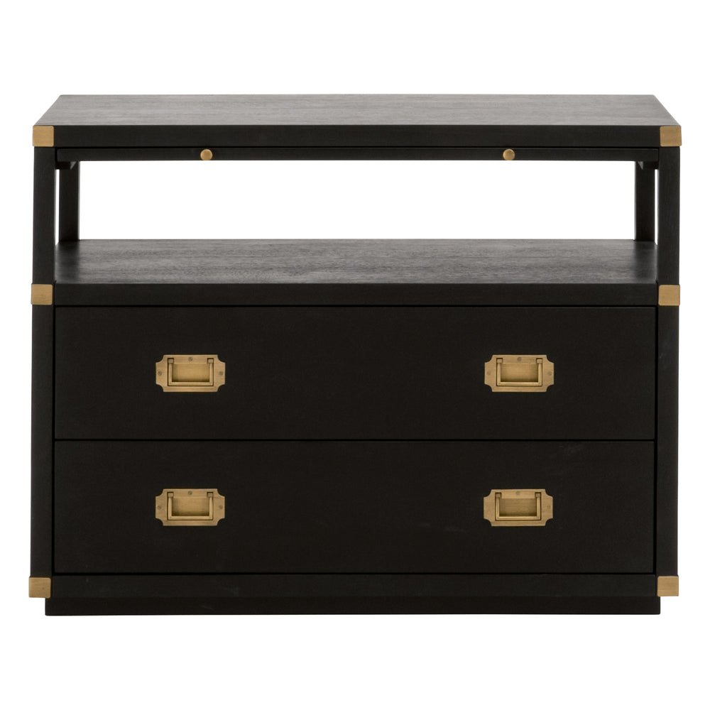 Essentials for Living Bradley 2-Drawer Nightstand 6131.B-BLK/BGLD