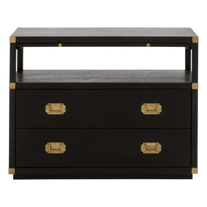 Essentials for Living Bradley 2-Drawer Nightstand 6131.B-BLK/BGLD