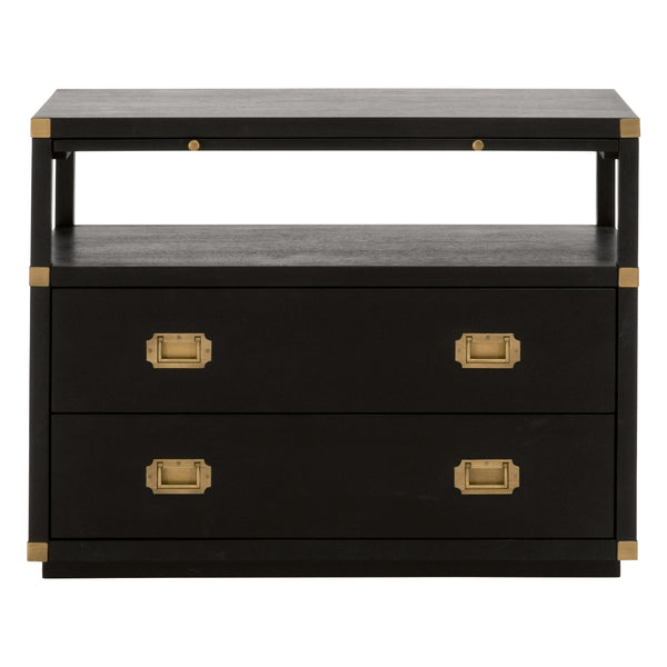 Essentials for Living Bradley 2-Drawer Nightstand 6131.B-BLK/BGLD