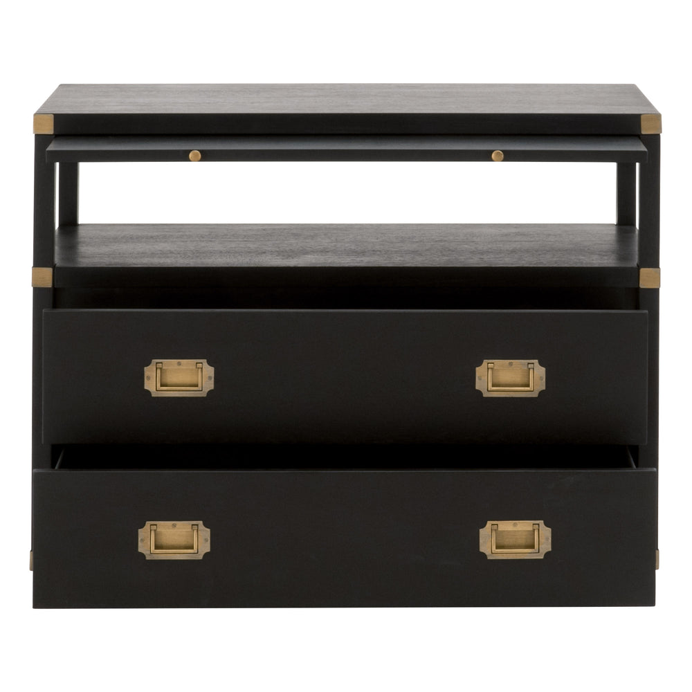 Essentials for Living Bradley 2-Drawer Nightstand 6131.B-BLK/BGLD