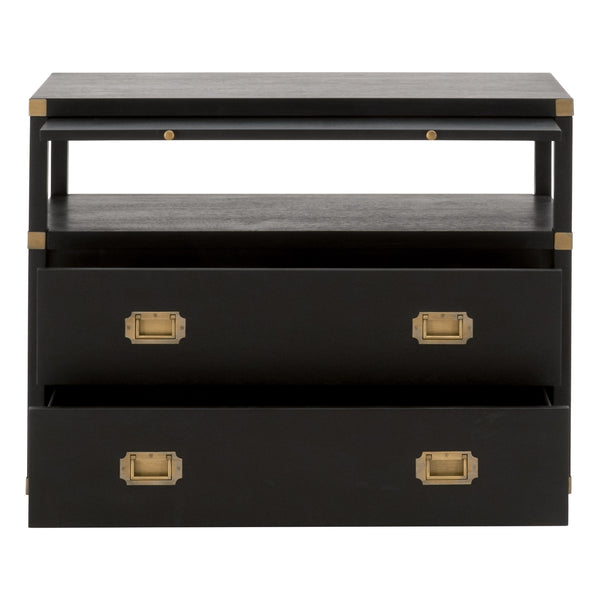 Essentials for Living Bradley 2-Drawer Nightstand 6131.B-BLK/BGLD