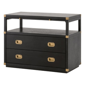 Essentials for Living Bradley 2-Drawer Nightstand 6131.B-BLK/BGLD