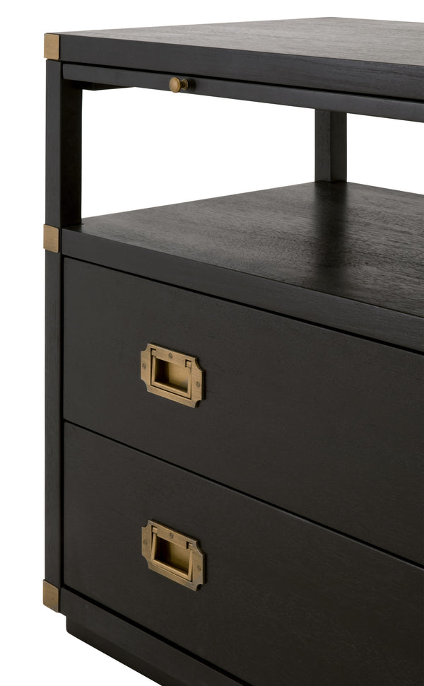 Essentials for Living Bradley 2-Drawer Nightstand 6131.B-BLK/BGLD