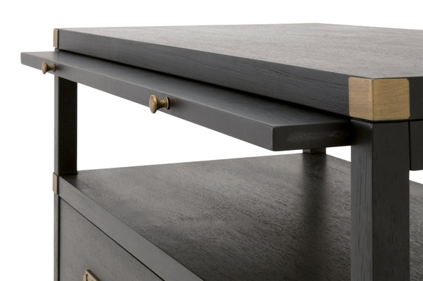 Essentials for Living Bradley 2-Drawer Nightstand 6131.B-BLK/BGLD