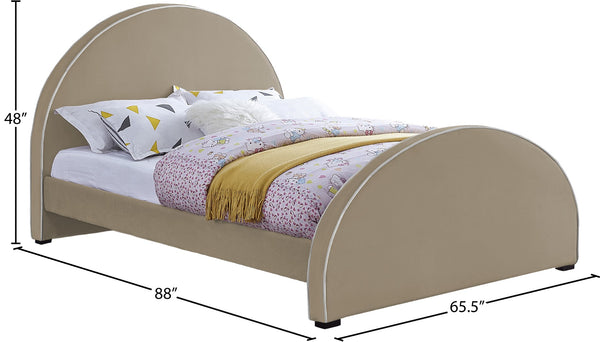 Brody Velvet / Engineered Wood / Foam Contemporary Beige Velvet Queen Bed - 65.5" W x 88" D x 49" H