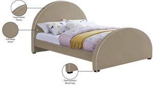 Brody Velvet / Engineered Wood / Foam Contemporary Beige Velvet Queen Bed - 65.5" W x 88" D x 49" H