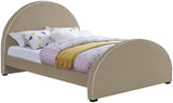 Brody Velvet / Engineered Wood / Foam Contemporary Beige Velvet Queen Bed - 65.5" W x 88" D x 49" H