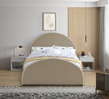 Brody Velvet / Engineered Wood / Foam Contemporary Beige Velvet Queen Bed - 65.5" W x 88" D x 49" H