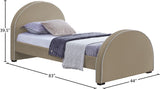 Brody Velvet / Engineered Wood / Foam Contemporary Beige Velvet Twin Bed - 44" W x 83" D x 39" H