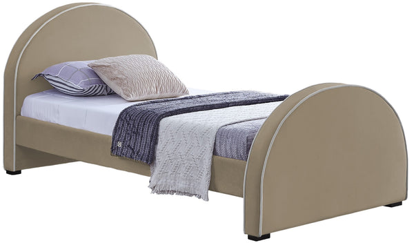 Brody Velvet / Engineered Wood / Foam Contemporary Beige Velvet Twin Bed - 44" W x 83" D x 39" H