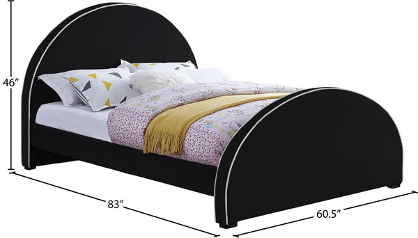 Brody Velvet / Engineered Wood / Foam Contemporary Black Velvet Full Bed - 60.5" W x 83" D x 47.5" H