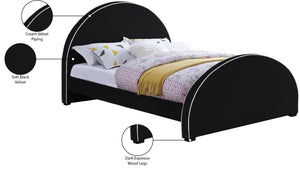 Brody Velvet / Engineered Wood / Foam Contemporary Black Velvet Full Bed - 60.5" W x 83" D x 47.5" H