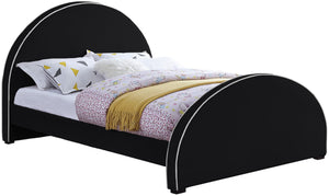 Brody Velvet / Engineered Wood / Foam Contemporary Black Velvet Full Bed - 60.5" W x 83" D x 47.5" H