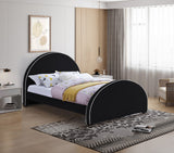 Brody Velvet / Engineered Wood / Foam Contemporary Black Velvet Full Bed - 60.5" W x 83" D x 47.5" H