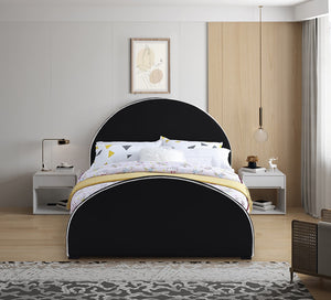 Brody Velvet / Engineered Wood / Foam Contemporary Black Velvet Queen Bed - 65.5" W x 88" D x 49" H