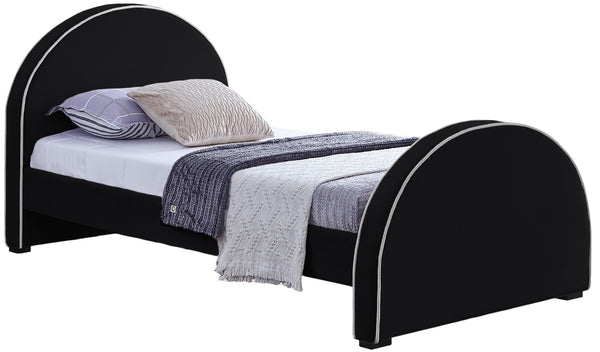 Brody Velvet / Engineered Wood / Foam Contemporary Black Velvet Twin Bed - 44" W x 83" D x 39" H