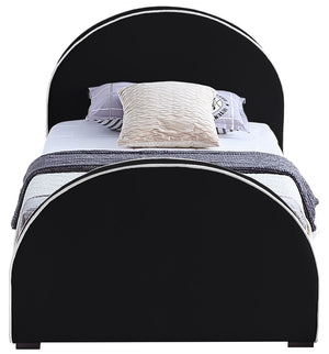Brody Velvet / Engineered Wood / Foam Contemporary Black Velvet Twin Bed - 44" W x 83" D x 39" H