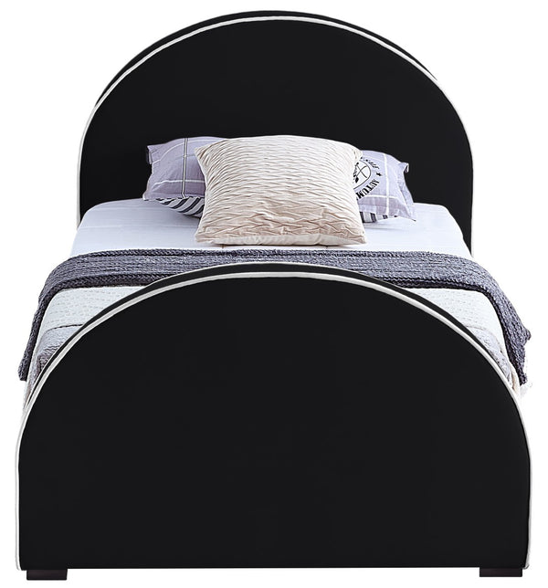 Brody Velvet / Engineered Wood / Foam Contemporary Black Velvet Twin Bed - 44" W x 83" D x 39" H